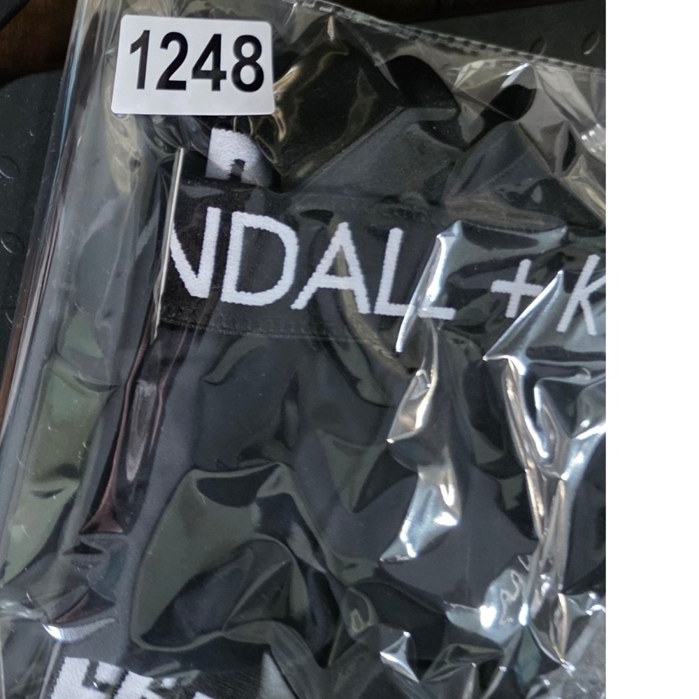 Kendall‎ + Kylie Black Logo Triangle Bikini Set High Cut Strappy KKSA-10227 New - Picture 12 of 12